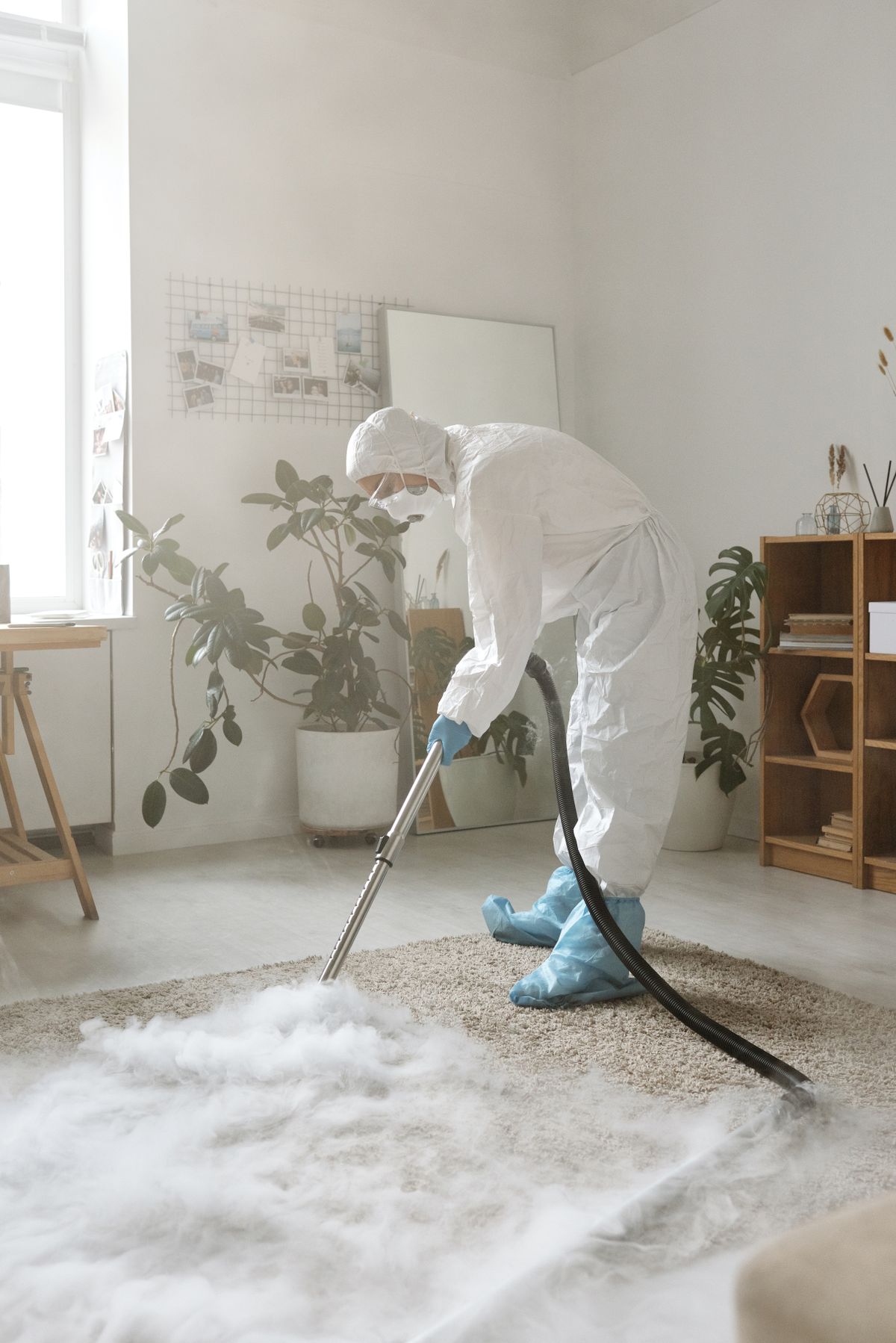 Cleaning professional at work